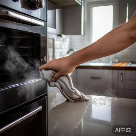 “湿布拂去油烟，心情如新衣亮。