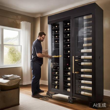 酒柜安装前，位置选好，配件齐全