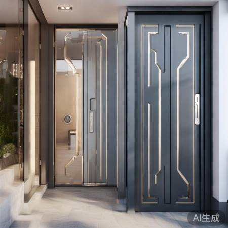 现代防盗门线条美，安全与时尚共