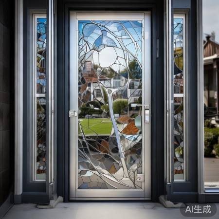 创意艺术玻璃防盗门，私人风景线