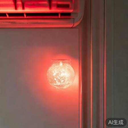 空调灯变红，尘垢积累致反射异常