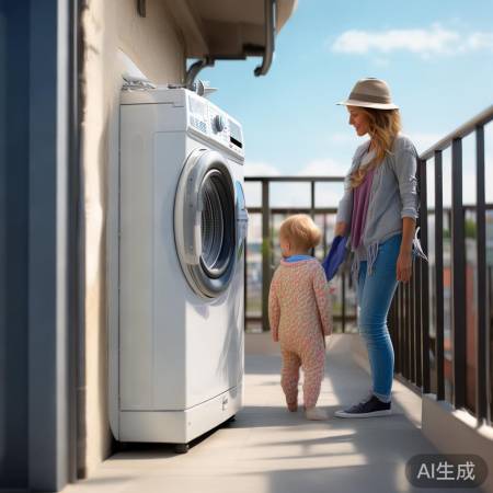 阳台洗衣机使用注意：防潮湿，勿