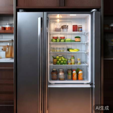 冰箱灯适时开启，节能又清晰。