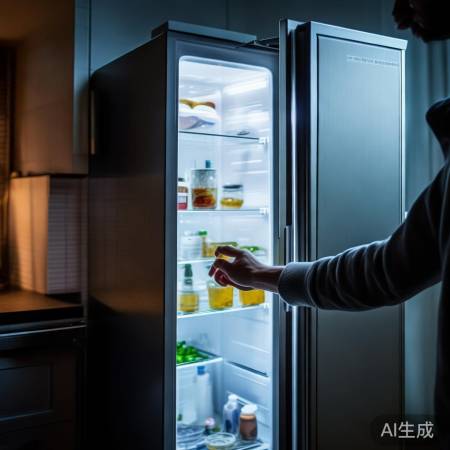 冰箱门开，灯自动亮，手动调光问