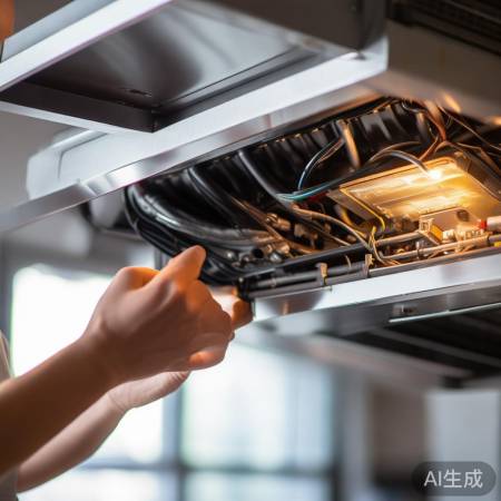 检查油烟机电路，确保安全。