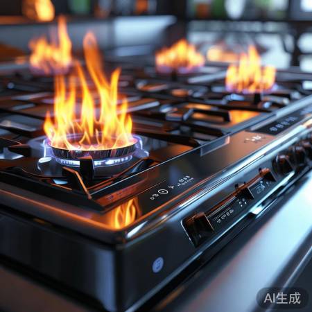 智能燃气灶，自动调节，安全无忧