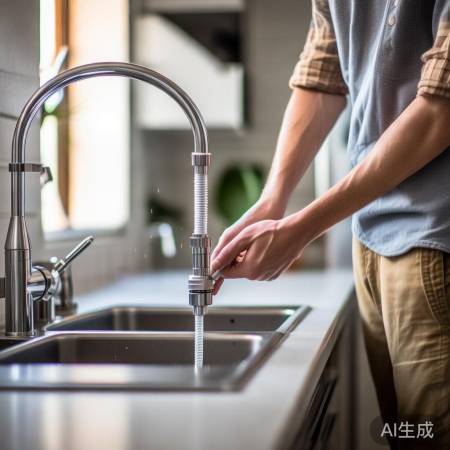 连接水源，确保接口紧固