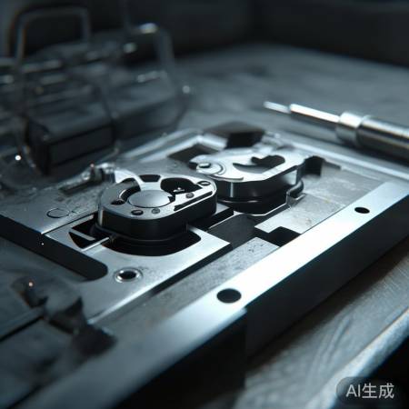 拧开指纹锁底盖，露出电池盒。