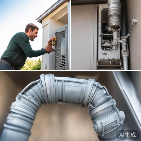 空调安装：管道连接紧密，引出室