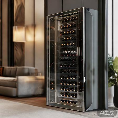 挂壁玻璃红酒柜，提升家居档次。