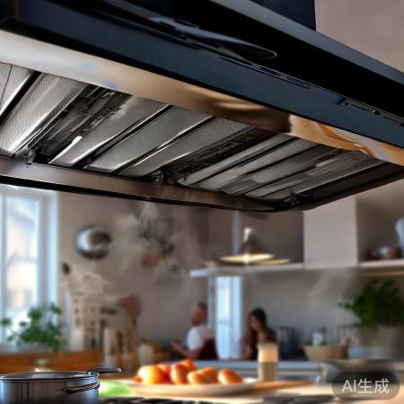油烟机强效过滤，护家健康。