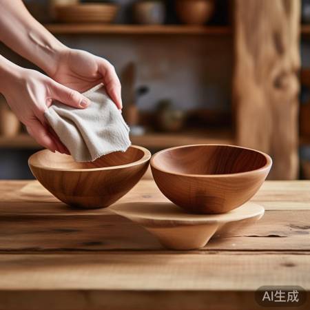 保养木碗：轻擦防变形，避高温潮