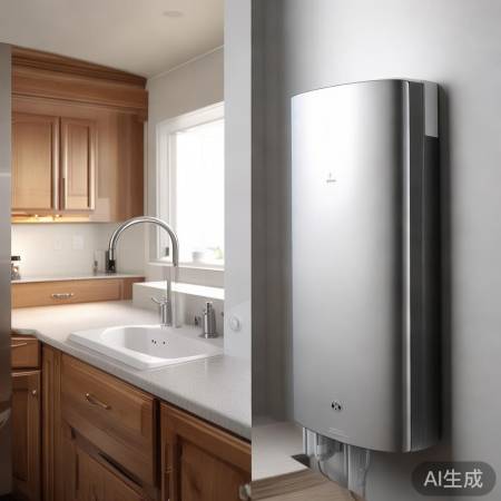 “无水管热水器，电源插座旁，水