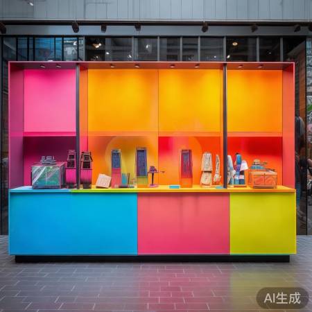 色彩搭配,品牌辨识,和谐展位。