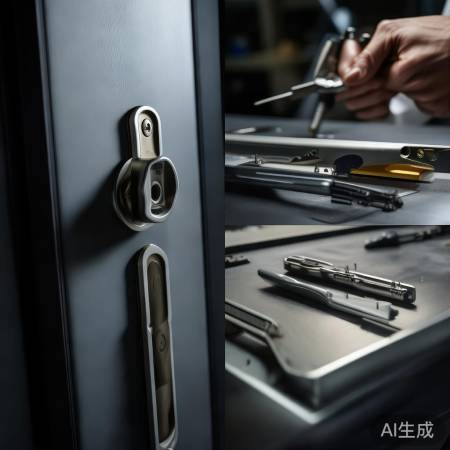 防盗门钥匙柄拆解步骤。