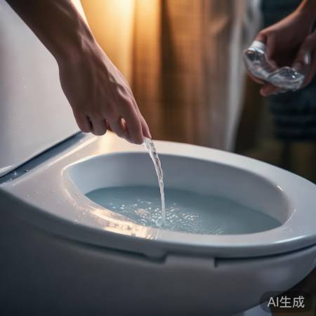 马桶盖闭，冲水调向，防溅水妙招