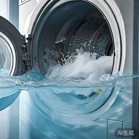 搅拌衣物去污，多次翻滚至洁净。