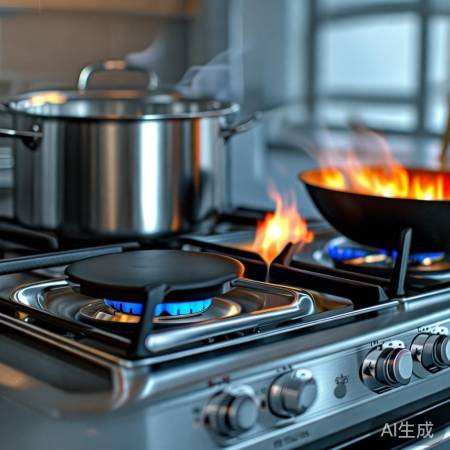 双灶燃气灶，火力调节，美味佳肴