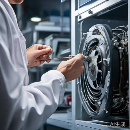 拆解风扇，取出固定螺丝