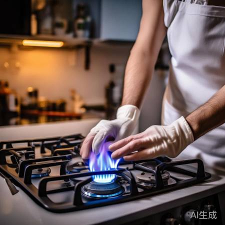 燃气灶操作步骤：检查管道，开阀