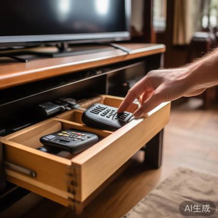 找遥控器，查原位抽屉电视。