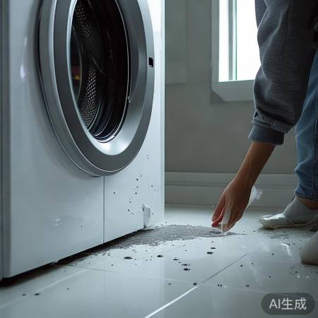 洗衣机安装后检查防漏。