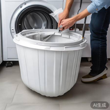 洗衣机第二步:卸洗衣桶,螺丝轻