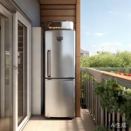 阳台冰箱，空间节省，食物新鲜。