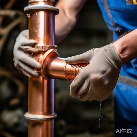 拆卸热水管，轻拿轻放防损坏