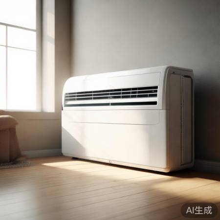 空调摆放宜客厅角落，美观实用。