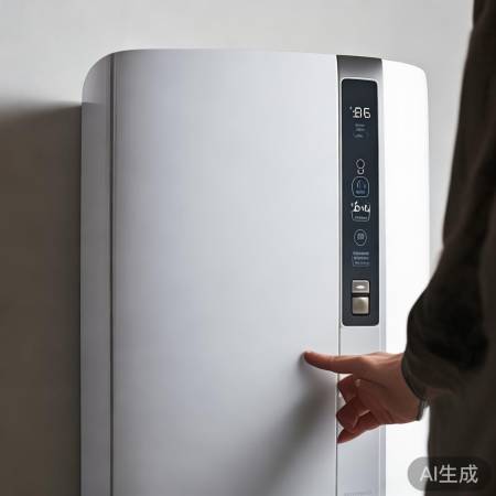 壁挂炉操作:接电、设定水温,定