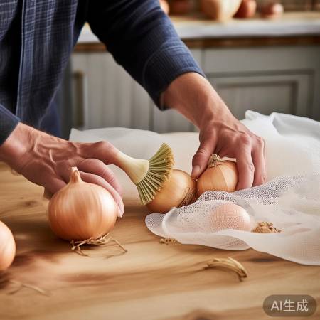 洋葱保存：清洁透气袋装