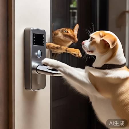 指纹锁多指录入，宠物安全出入。