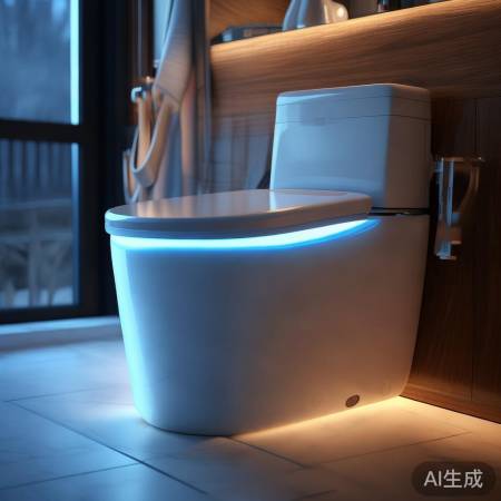 智能夜灯马桶，温暖如厕体验。