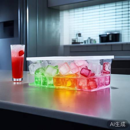 松下冰箱制冰盒，创意彩色冰块，