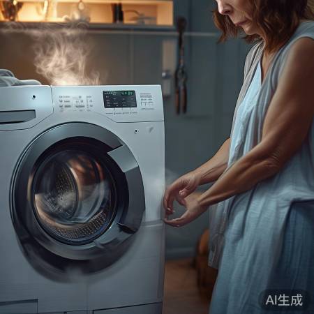 洗衣机洗涤，勿开盖。