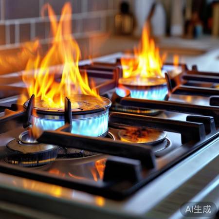 燃气灶回火，压力过大、堵塞、风