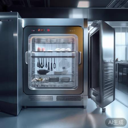 消毒柜:75℃杀菌,洁净餐具保