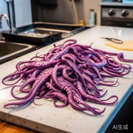 空气炸锅鱿鱼须,鲜亮饱满,洗净