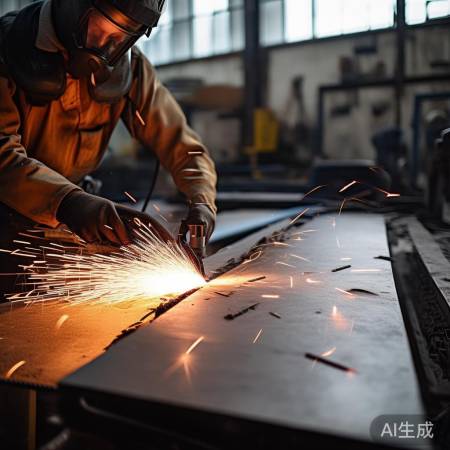 切割铁皮进行中