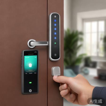 手机先开锁,靠近再按门把手