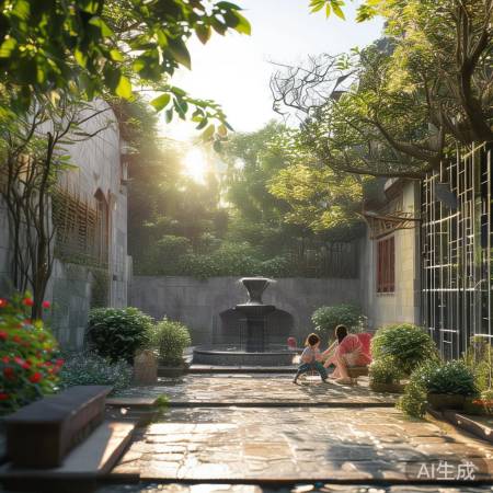 封闭庭院空气能，享受自然清凉