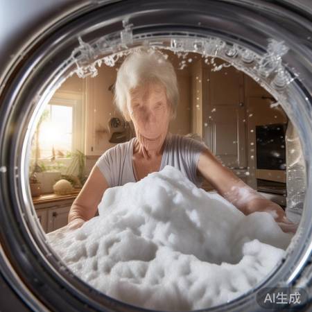 大妈用小苏打清洁洗衣机，环保又