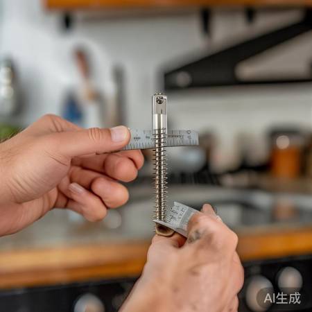 用直尺量螺丝长度