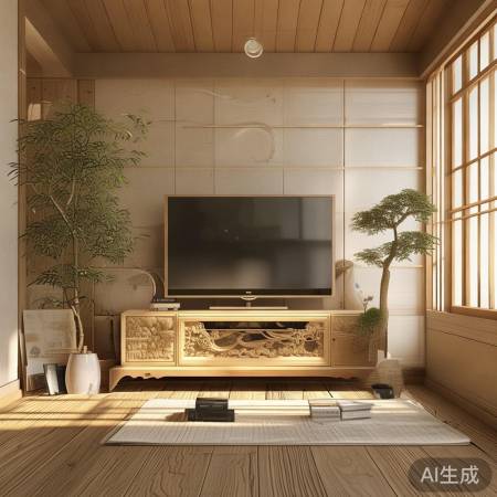 日式电视柜，简单生活