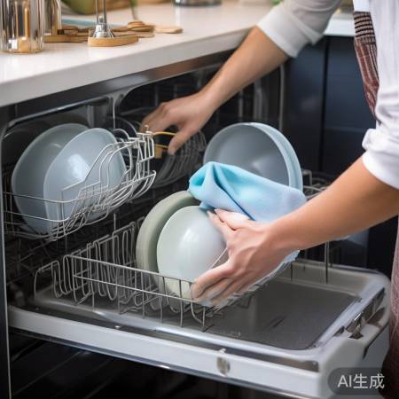 餐具晾风，擦拭消毒柜