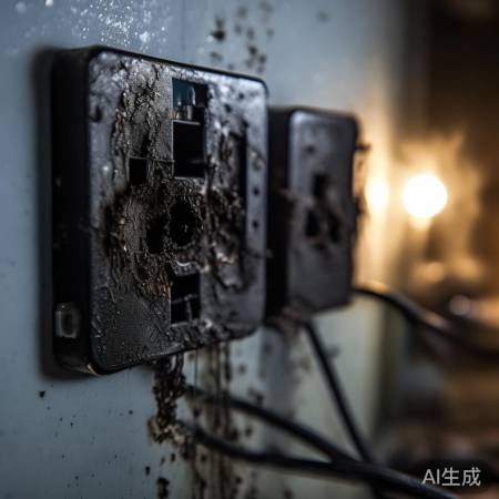 严重烧黑插座,找电工维修