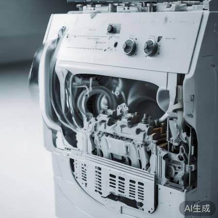 洗衣机组装完毕，螺丝拧紧。