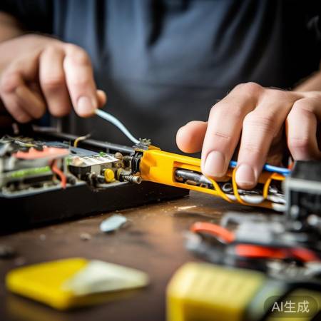 处理断裂线头,包胶带或焊接