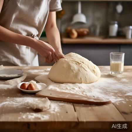 “揉面发酵做面包”